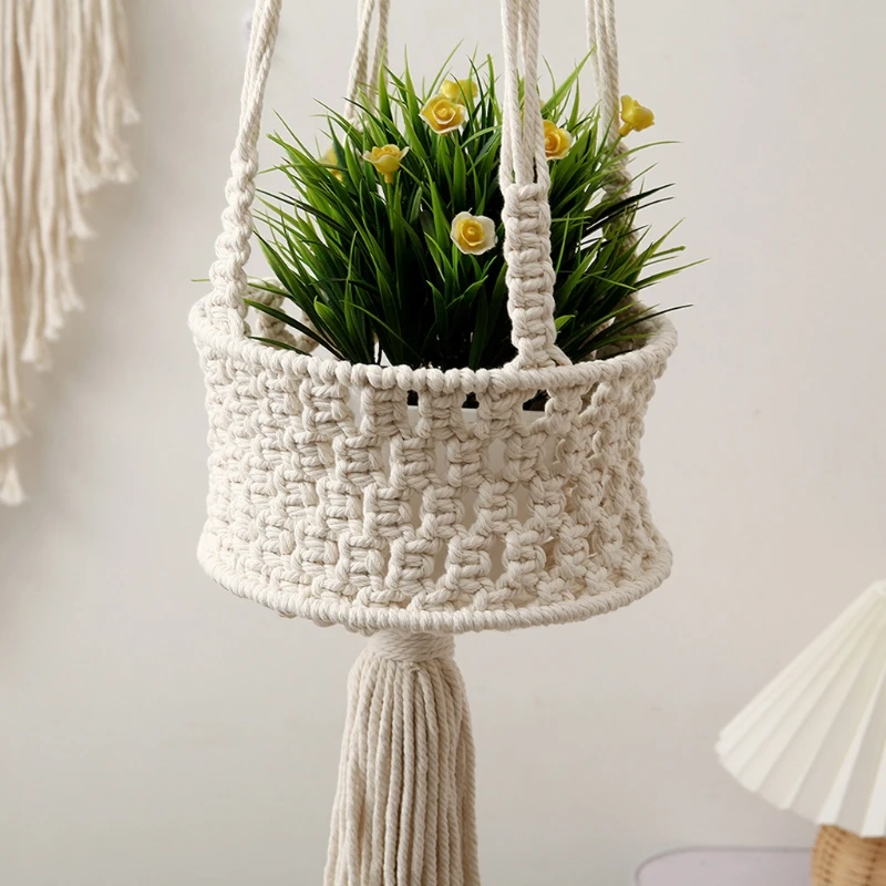 Macrame Plant Hanger, Flower Pot Holder Handmade Macrame Plant Hanger Macrame Wall Hanging Home Decoration