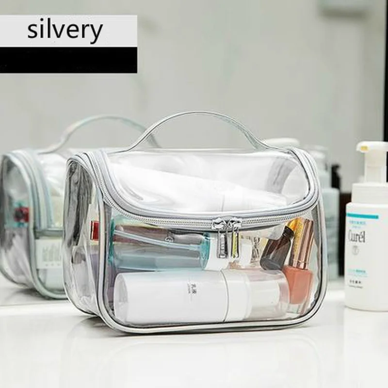 Transparent Bags Large Capacity Cosmetic Toiletries Organizer Storage Water-proof Simple Zipper Travel Portable Ulzzang Trendy