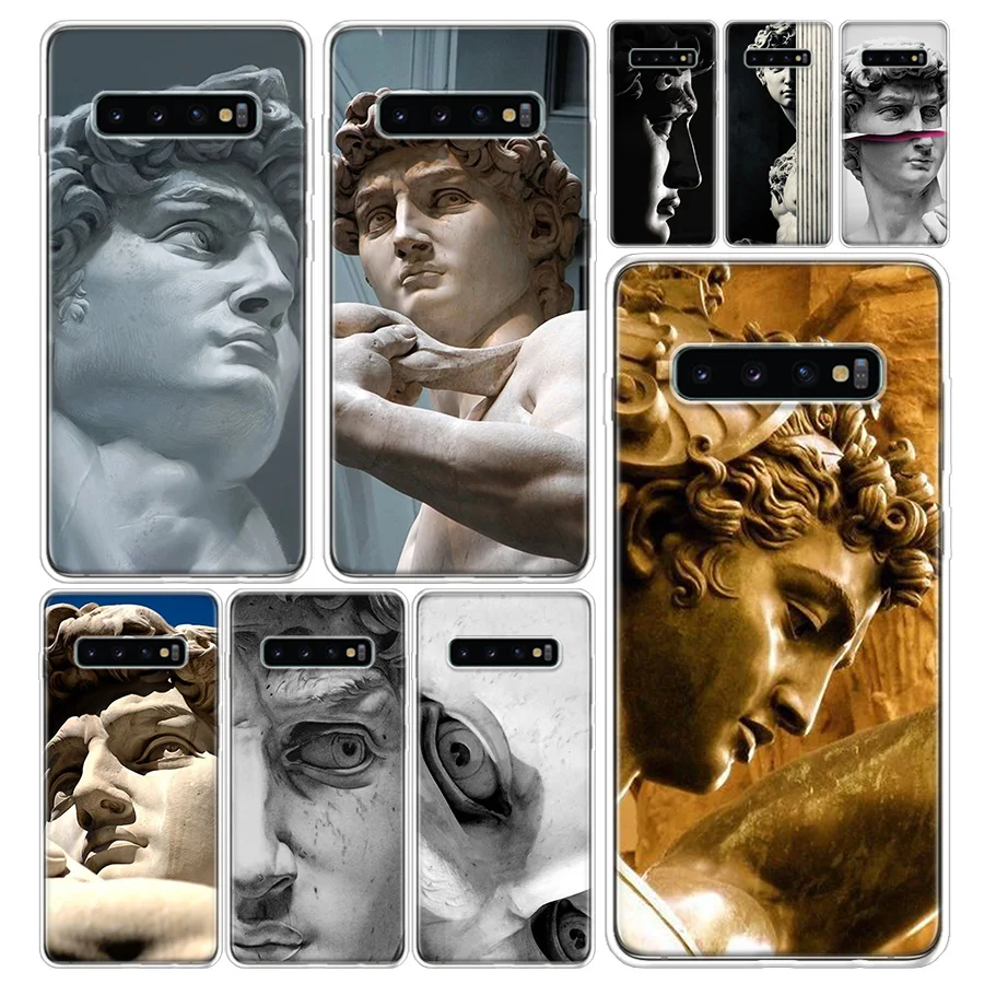 David Statue Sculpture Phone Case Cover for Samsung Galaxy S20 S21 FE S22 S23 S24 Ultra S10 S10E S9 S8 Plus + Art Gift Coque