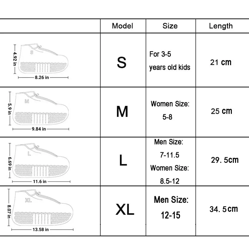 Reusable Silicone Waterproof Shoe Covers Silicone Shoe Covers with Zipper  Silicone Shoe Protectors for Kids Men Women