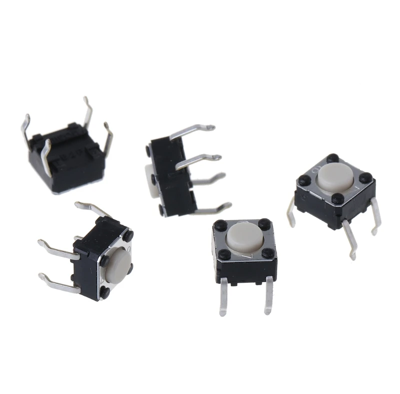 5 Pcs Mouse Micro Switch Micro Button for M185 M215 G300 G402 G602 M570 3 Million Click Life 4 Pin Black Dot