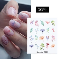 Harunouta Spring Simple Green Theme Water Decal Sticker Flower Leaf Tree Summer DIY Slider For Manicuring Nail Art Watermarks