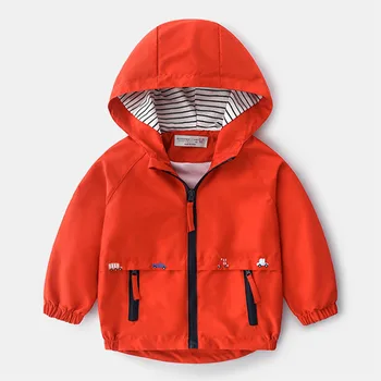 Boys Hooded Windbreaker Jacket 4 Boys Spring Autumn Coats Kids Jackets Toddler Hooded Windbreaker With Pocket Children Zipper Outerwear Baby Clothes 2-7 Years 4