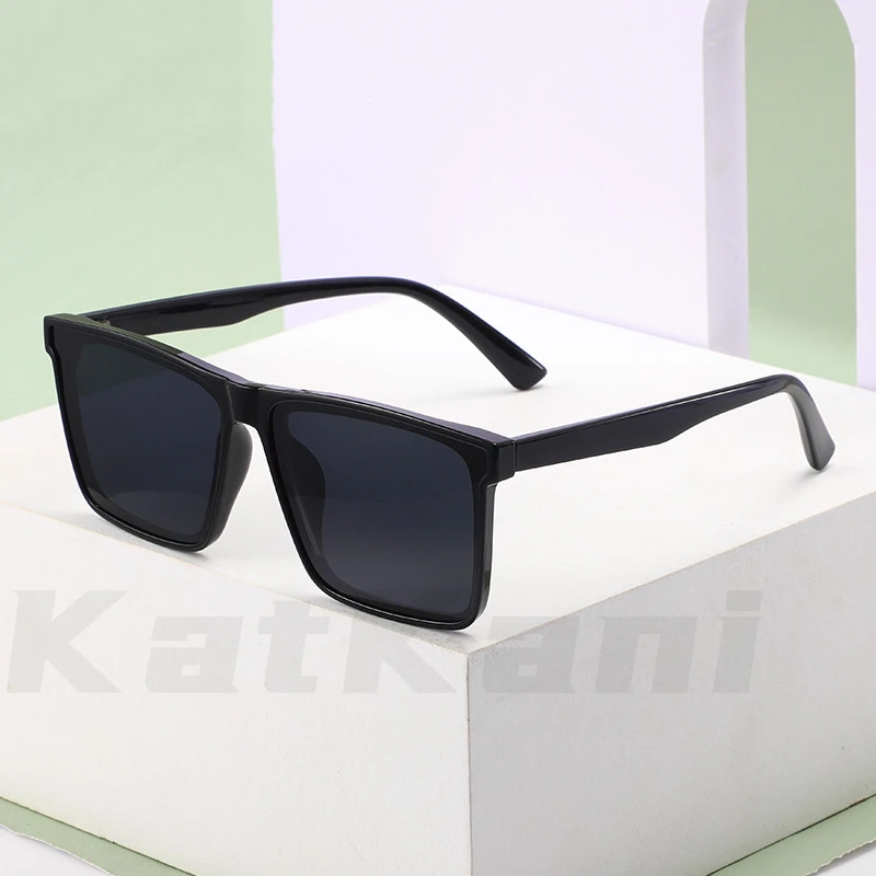 KatKani New Men's Retro Polarized Sunglasses TR90 Square Outdoor Cycling Driving Optical Prescription Sunglasses Frame K808