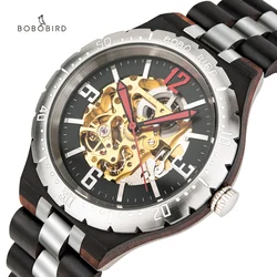 BOBO BIRD Men's Automatic Mechanical Watch Wood Man Clock Top Brand High Quality Movement In gift Box relojes para hombre