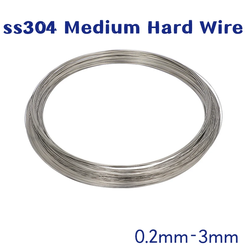 304 Stainless Steel Single Wire Medium Hard fine Wire 0.2/0.3/0.4/0.5/0.6/0.7/0.8/1/1.5/2mm Steel Wire