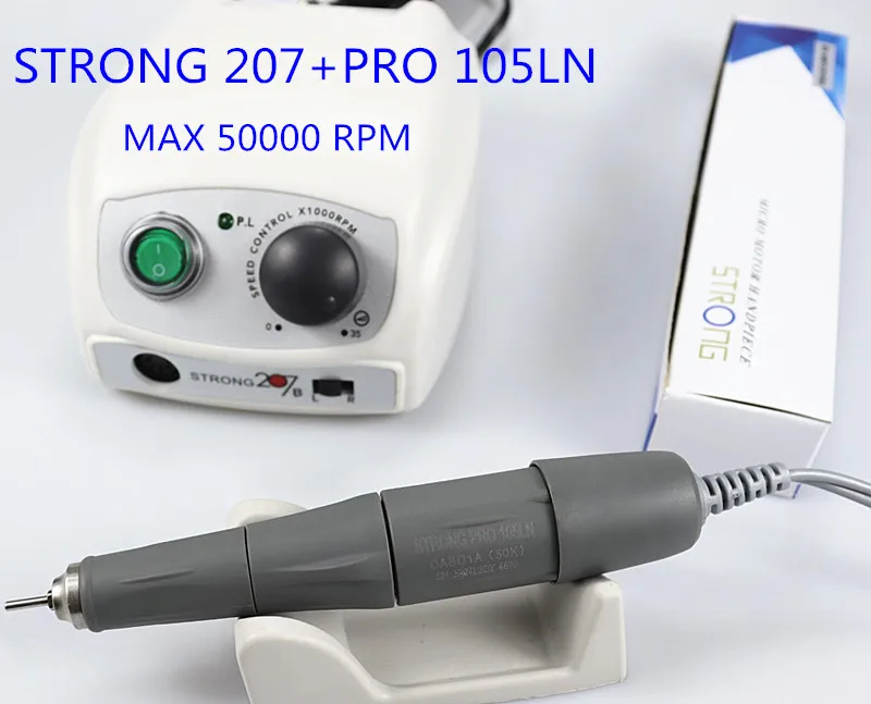 50000RPM Nail Drill Strong 207B 65W Manicure Machine Pedicure Kit Electric Strong Nails Art Tool Handpiece Nail File Equipment