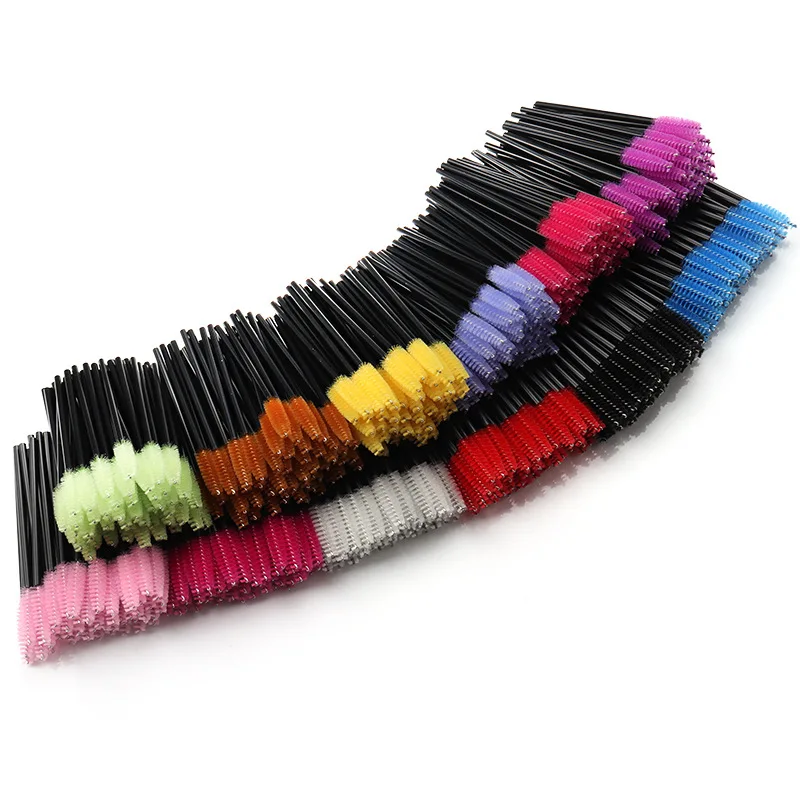 HOT 50 Pcs Disposable hollow rod mascara brush eyebrow Eye Lash Black Wand brushes  Eyelash Extension women Makeup tools