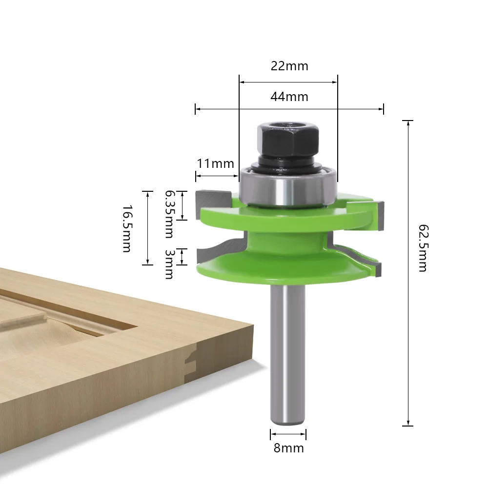 3PC/Set 8MM Shank Milling Cutter Wood Carving Raised Panel Cabinet Door Router Bit Set 3 Bit Ogee Woodworking Cutter Router Bits