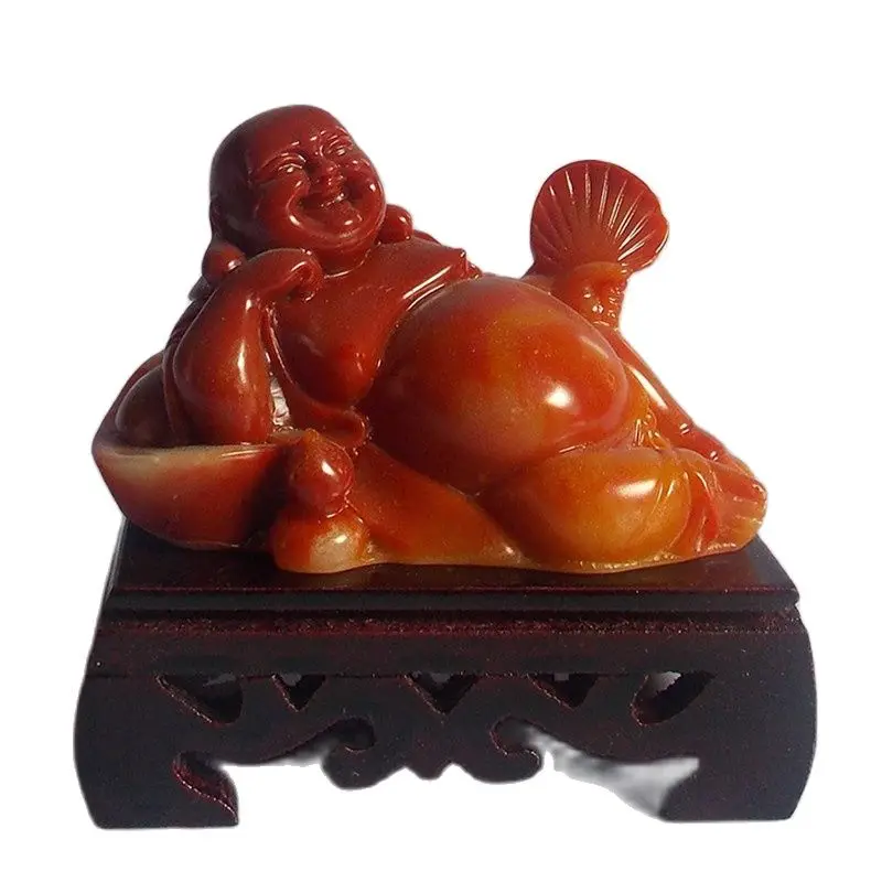 

Chinese Handmade Carving Shoushan Stone Home Furnishing Ornaments Crafts Qian Buddha