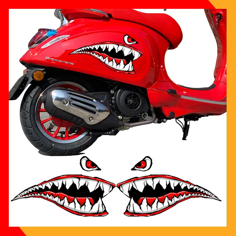 Reflective Motorcycle Accessories Stickers Case Shark Decals For Vespa Primavera 150 SPRINT 150 GTS 300 ie LXV 125 Piaggio GTV