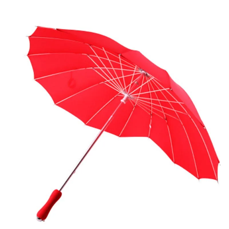 Creative heart-shaped love umbrella adult bride wedding gift solid color red waterproof and windproof umbrella for men and women