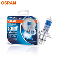 OSRAM H4 9003 HB2 62193CBA Halogen Cool Blue Advance 12V 60/55W Car Original Headlight 5000K White Light +50% Brighter, Pair