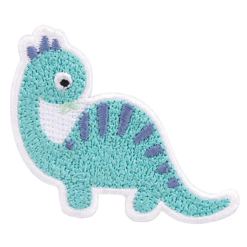 Cartoon Dinosaur Iron-on Patches for Clothing DIY Embroidery Sticker with Adhesive Decorative Patchwork on Phone Shell Bag Hat