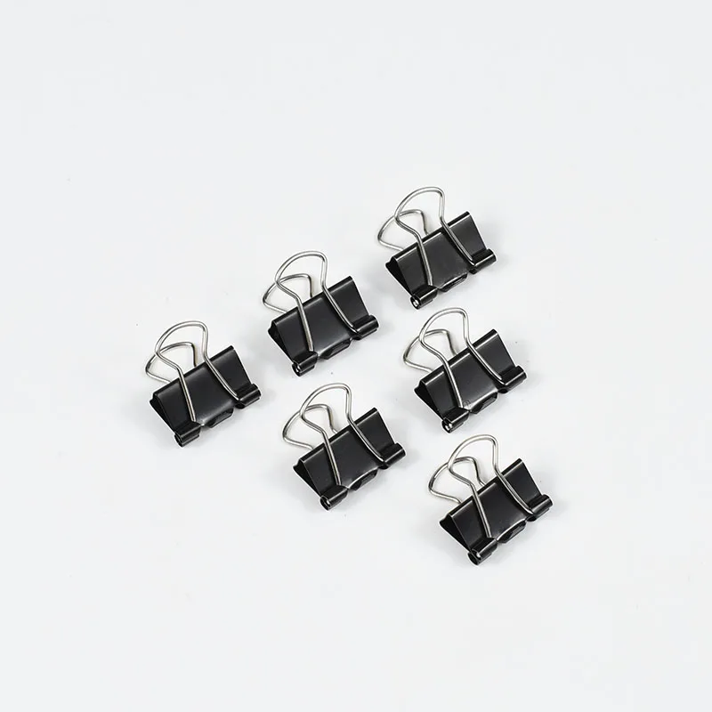 113A Metal Binder Clips Black Clips 12Pcs Home Office Books File Paper Clip Food Clips Strong clamping force Easy classification