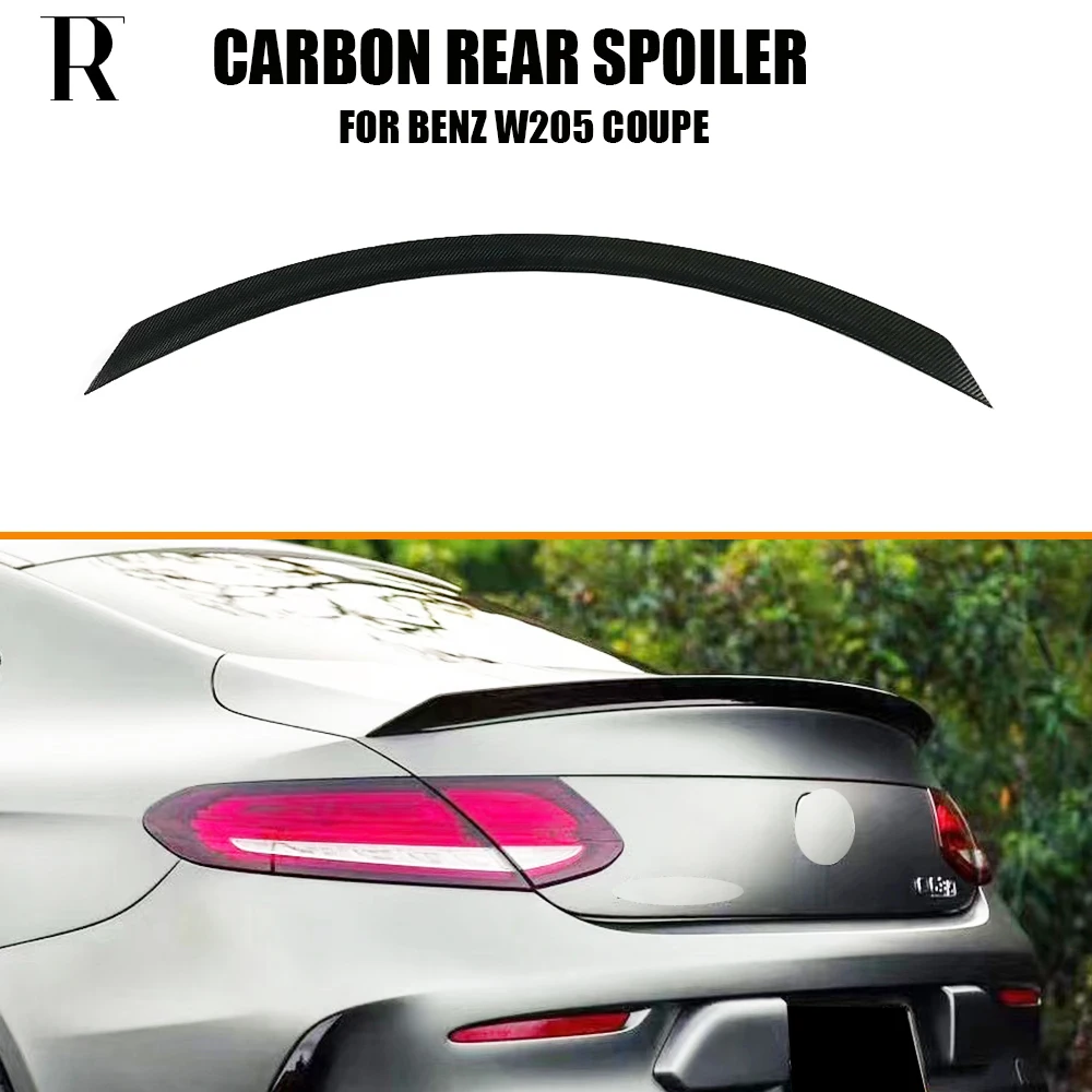 

ED Style Carbon Fiber Rear Trunk Wing Spoiler for Benz W205 C205 Coupe 2DR C180 C200 C300 C450 C43 C63 15 - 21