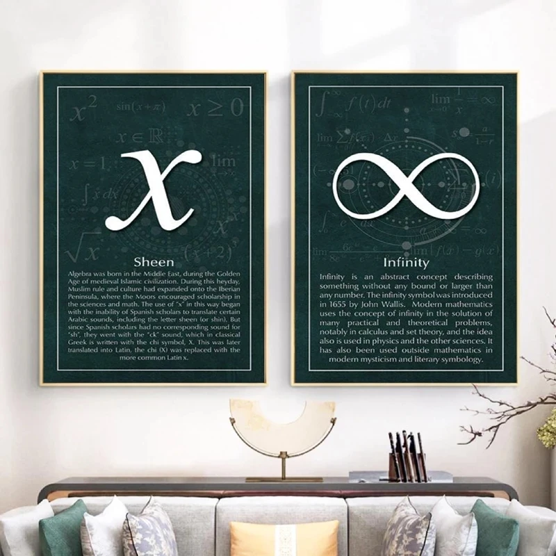 Maths Educational Canvas Painting Posters Print Infinity Calculus Mathematics Poster Print Wall Art Picture Classroom Home Decor