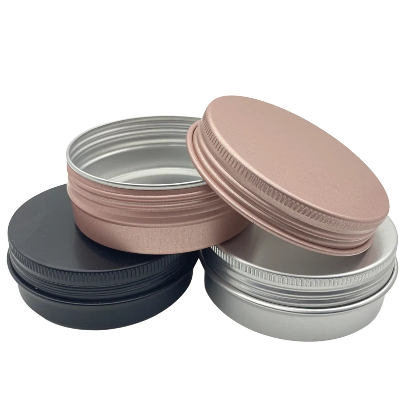 50Pcs/Lot 60ML Aluminum Jar For Cosmetic Powder Hair Wax Containers 60g Medal Aluminum Case 2oz Refillable Bottle