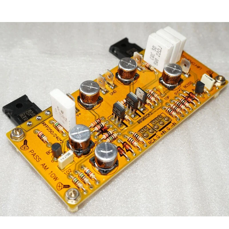 Placa de amplificador de potencia pequeña A de 10W DC18V PASS AM, amplificador de potencia de clase A de un solo extremo, entrada equilibrada, PCB chapado en oro DIY