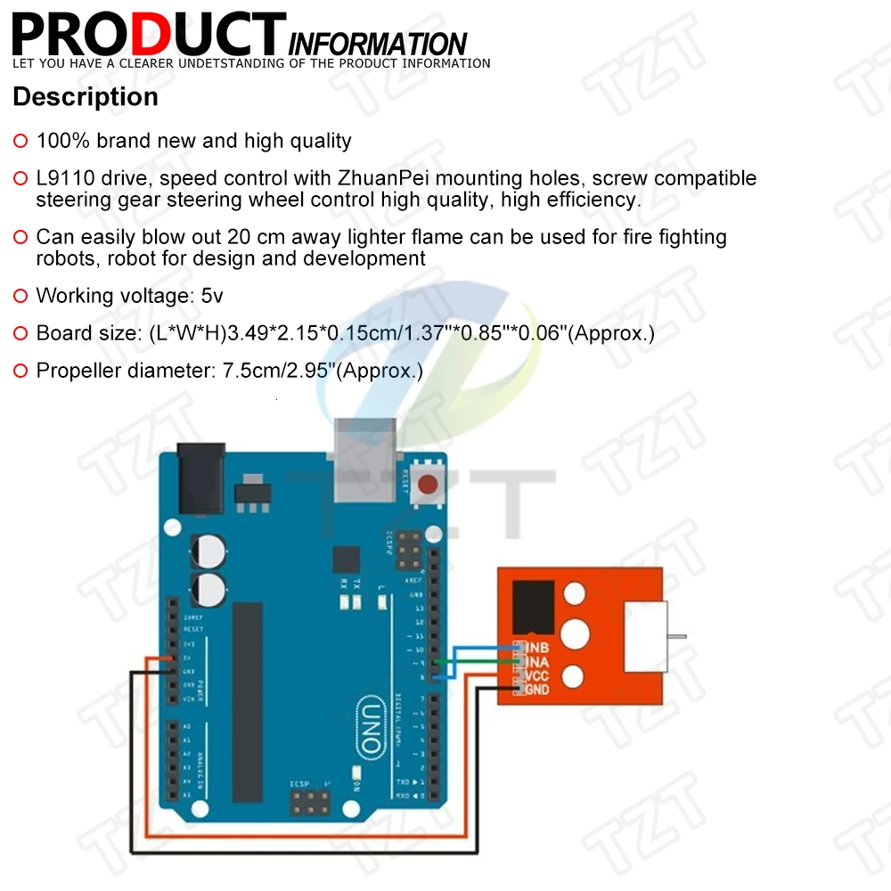 TZT 1/3PCS L9110 Lüftermodul für Arduino Roboter-Design und Entwicklungssteuerung DIY – Detail 1