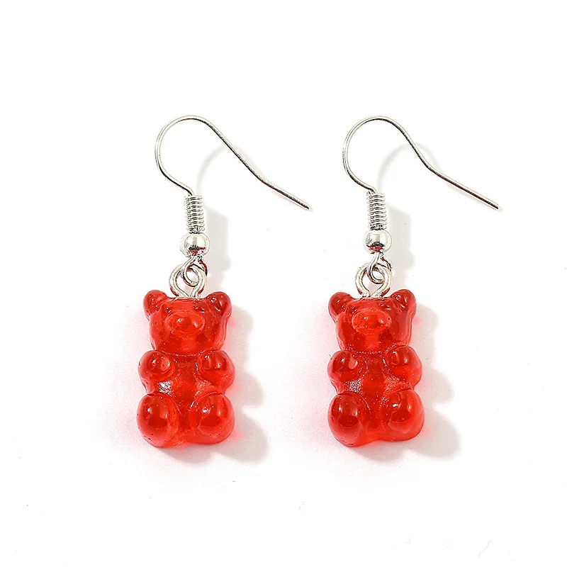 originality statement minimalist dangle earring jelly Polychromatic Bear drop earrings fashion minimalist stud earings for women image 2