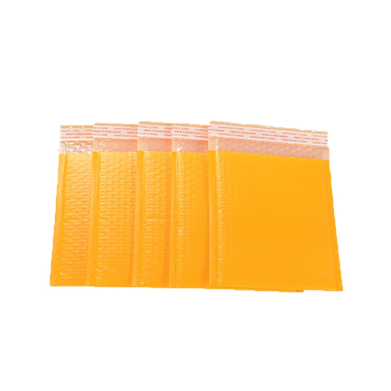 100Pcs Yellow Plastic Bubble Mailers Shockproof Padded Envelopes for Cosmetics/Gift Shipping Bags with Bubble Business Supplies