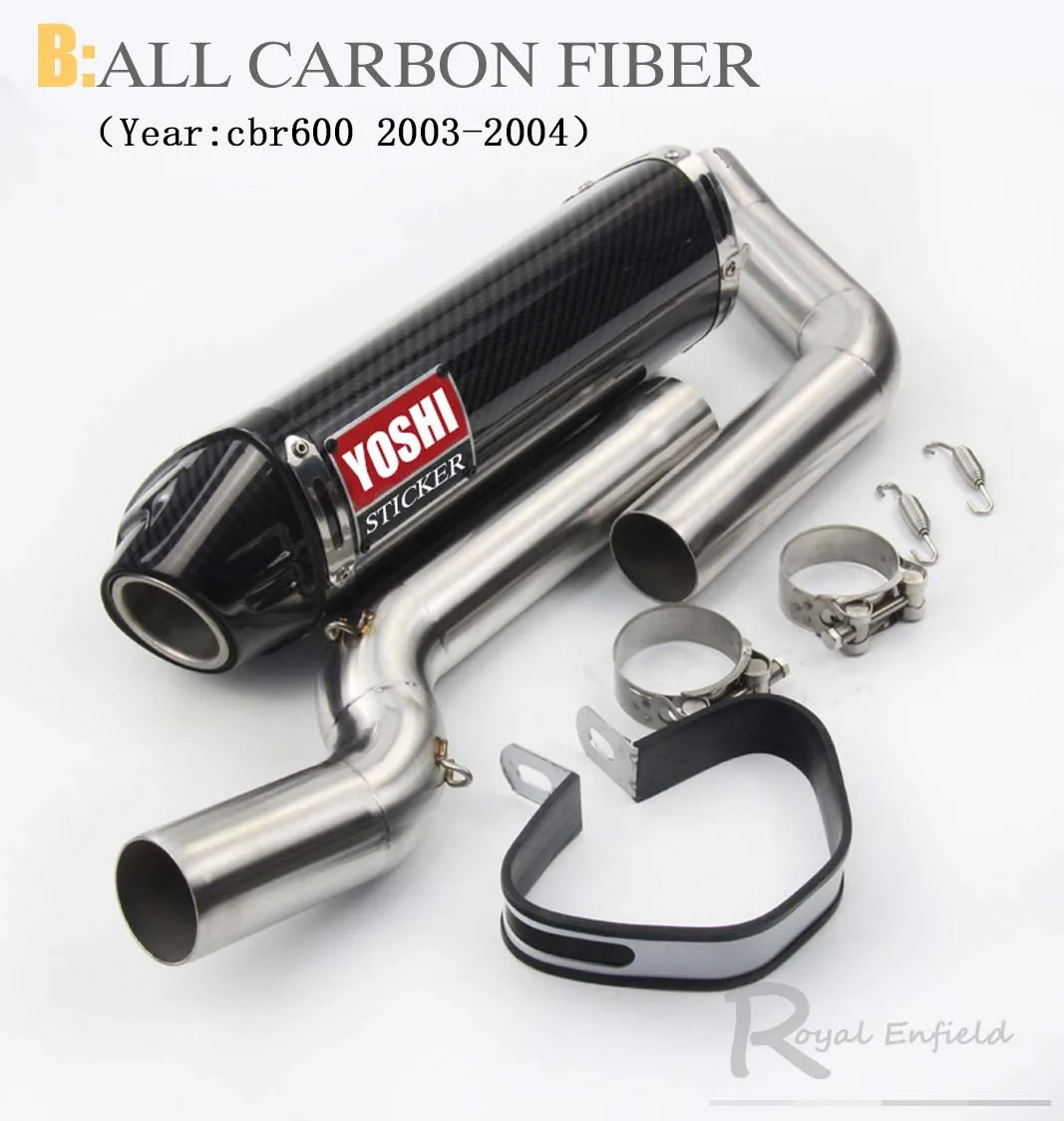 CBR600RR F5 2003 2004 2005-2020 CBR1000RR 2004-2007 Full System Exhaust Middle Link Pipe Carbon Fiber Muffler DB Killer Catalyst