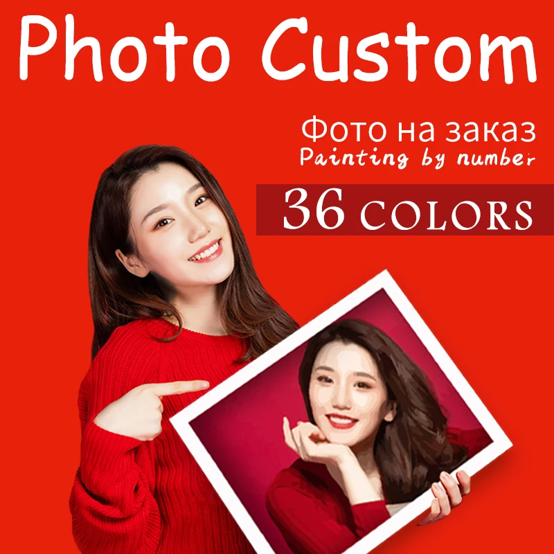 

GAYSTORY 36 Colors DIY Oil Paint Paintings By Numbers Picture Personality Photo Customized Home Decor Pictures Children Gift