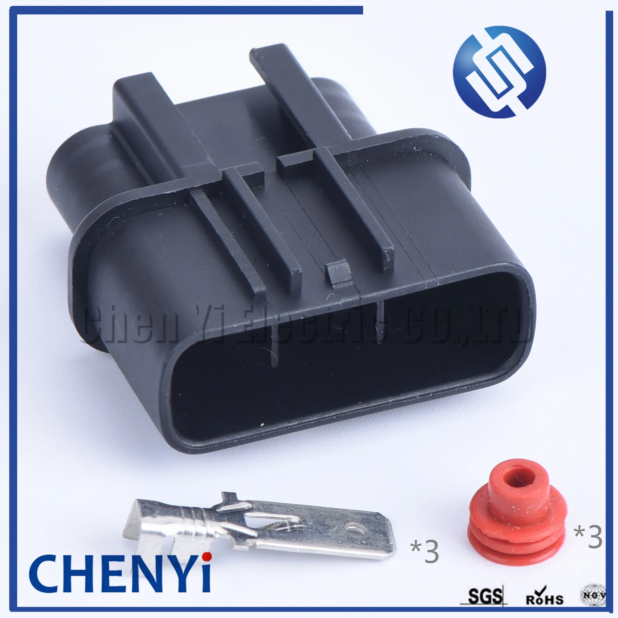 1 set 3 pin car waterproof connector(6.3)  automobile fan right Slot socket plug QLW-A-3F-B QLW-A-3F-GR QLW For Honda QLW-3F-B