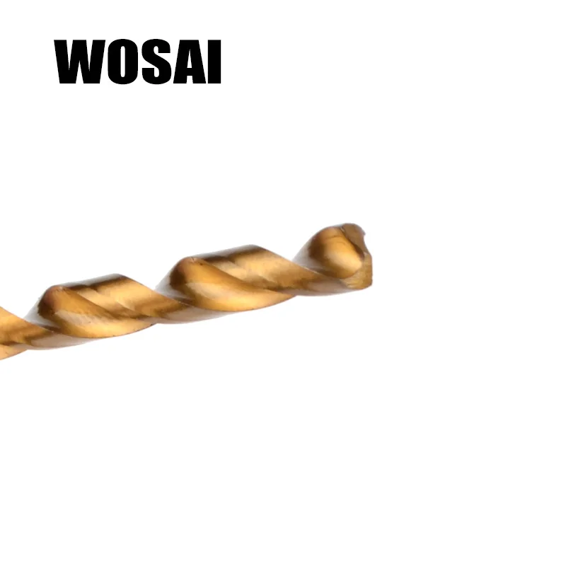 WOSAI-Juego de brocas eléctricas recubiertas de titanio, vástago hexagonal HSS de acero de alta velocidad 1/4, 1,5-6,5mm, 13 unidades