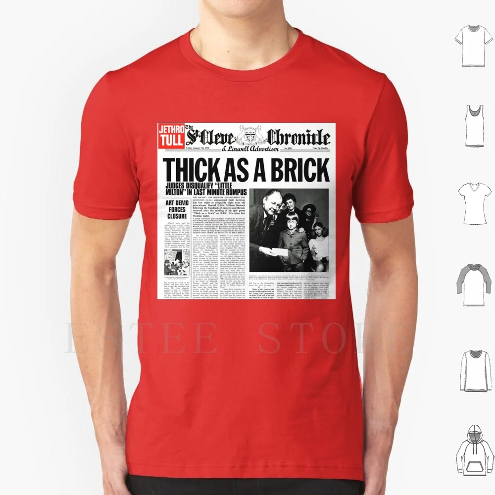 Jethro tull-grosso como um tijolo t camisa de algodão masculino diy impressão jethro tull aqualung tijolo grosso levante-se ian anderson frank zappa