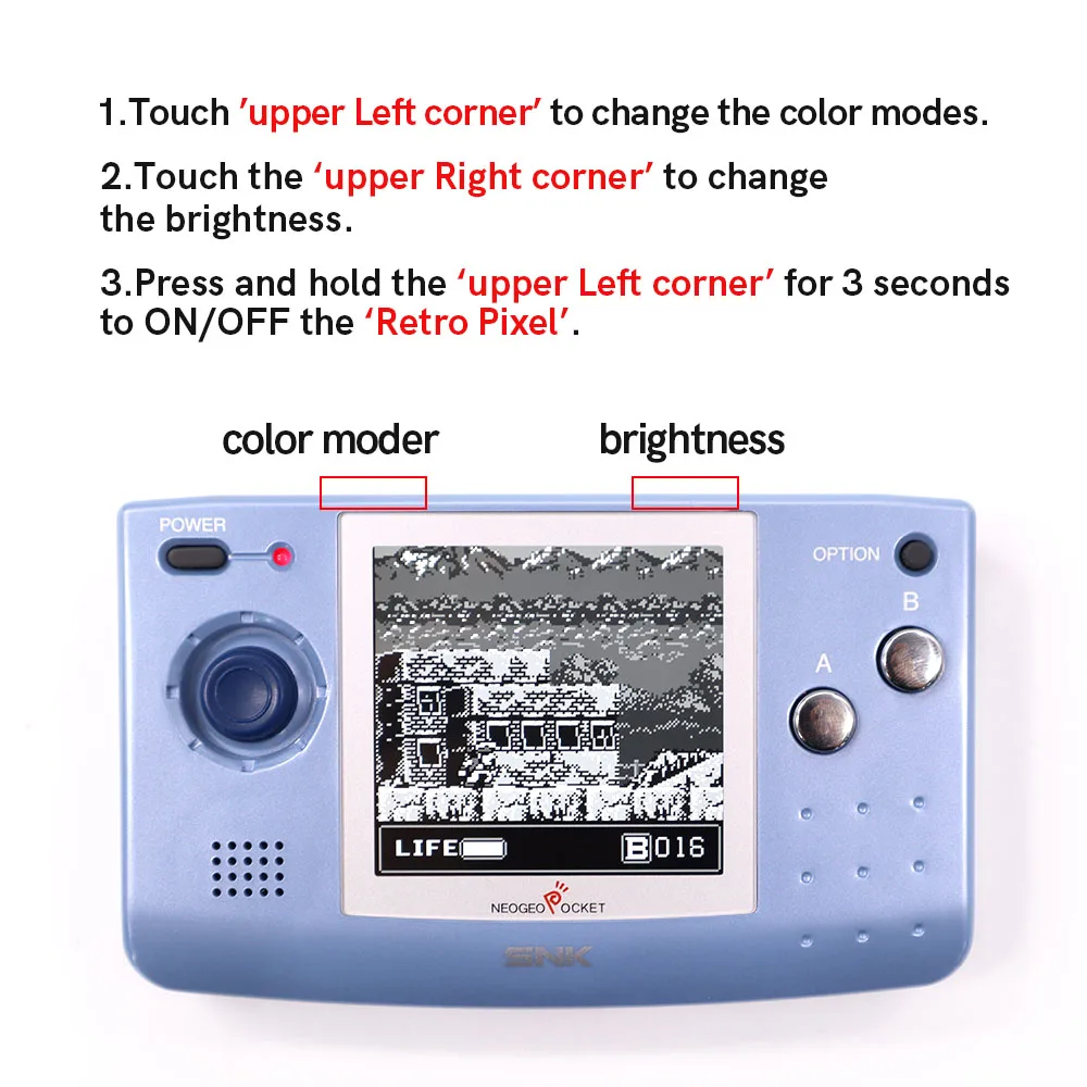 Mais novo super osd diy retro pixel osd ips display lcd para ngp tela lcd para snk neo geo bolso preto/branco console de jogos