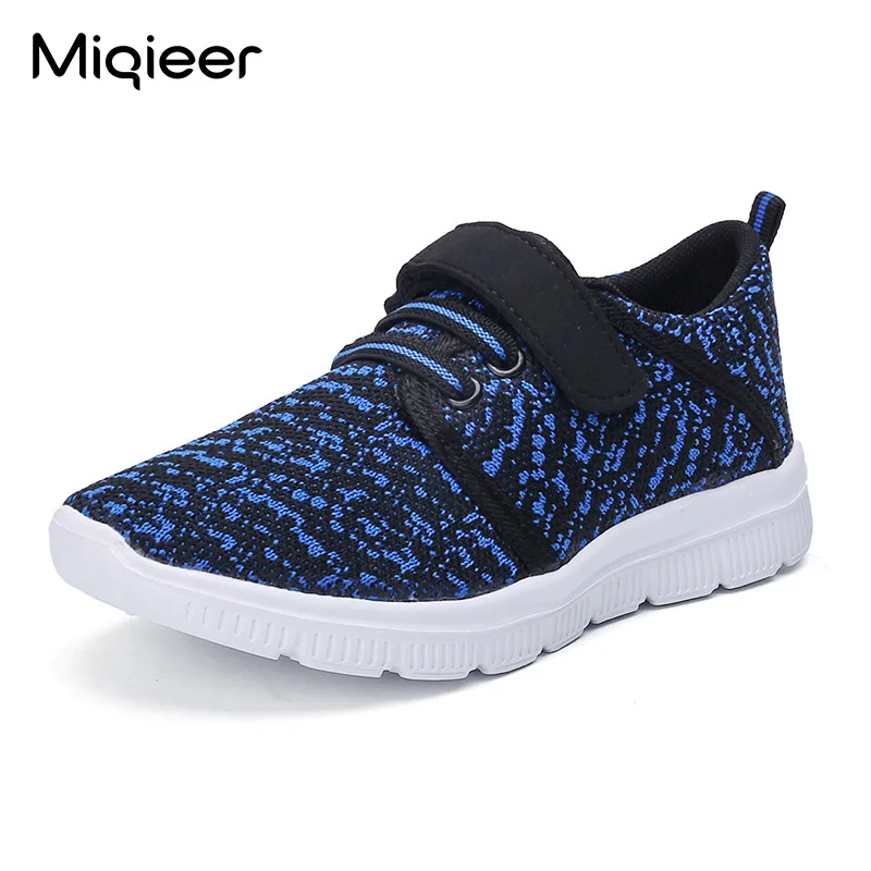 2022 Children Casual Shoes Size 25-37 Boys Girls Sneakers Flying Woven Lightweight Breathable Kids Jogging Running Sports Shoes