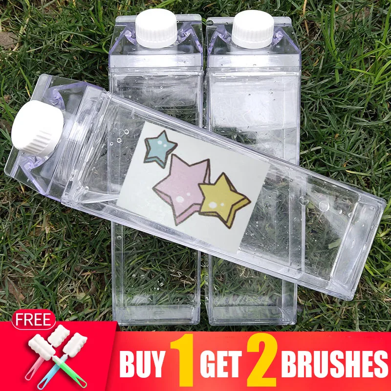 1000ml Crystal Drink Water Bottle Drinking Plastic Kettles Clear Milk Carton Water Bottle Sport Kettle Fruit Infuser Drinkware