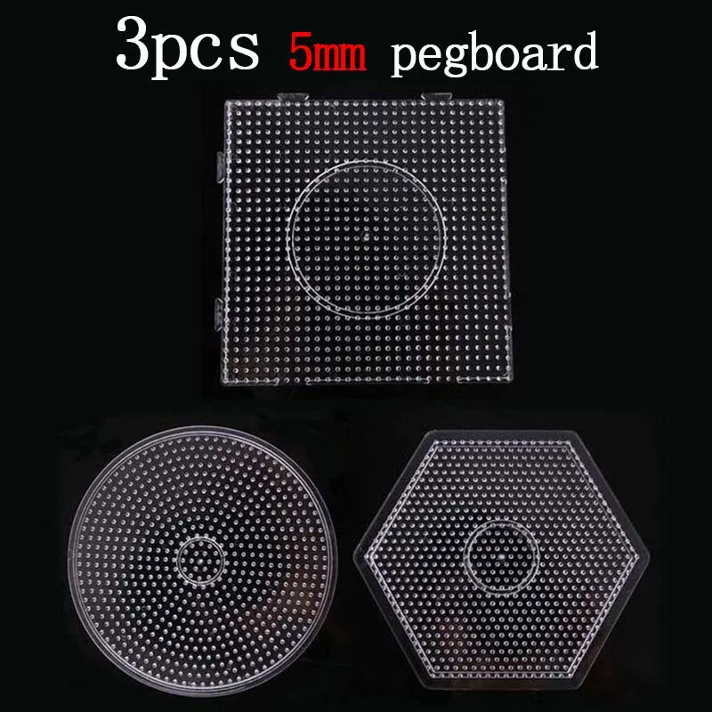 PUPUKOU Perler Fuse Bead Pegboard Square Shape Practical PE Clear Beads Templates Circle Puzzle Template for Hama BeadS