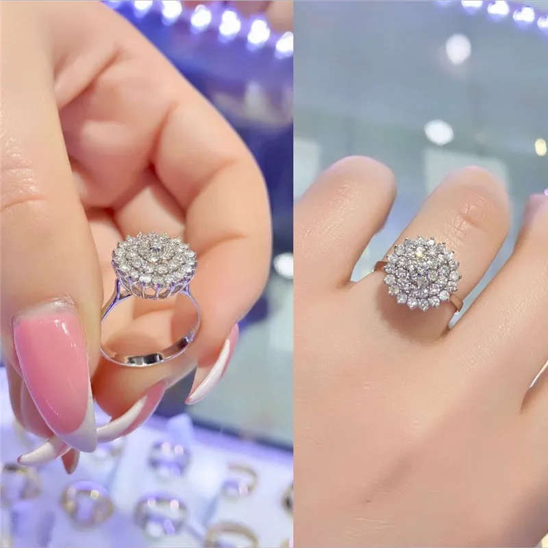 Women's Newly Designed Flower Ring in 925 Silver with AAA CZ