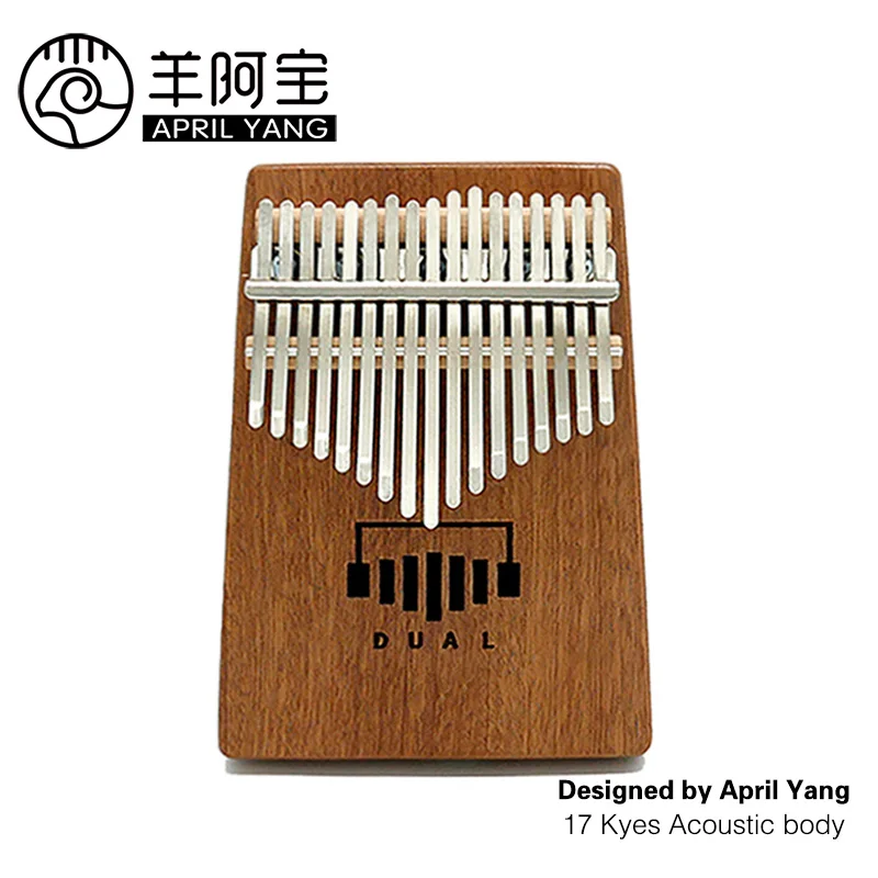 DUAL kalimba Acoustic Body 17 Keys Sapele Wood Kalimba Box&Sheet Music For Free