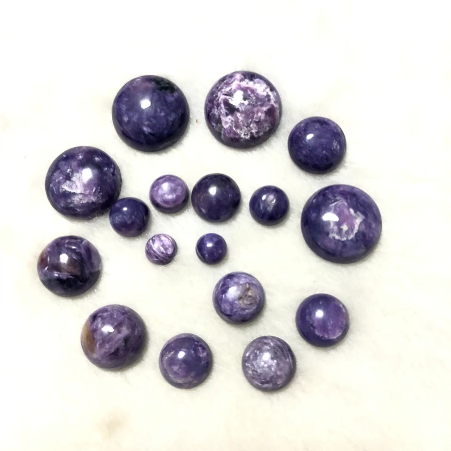 Promotion! 4pcs Natural Charoite Bead Cabochon 6mm 8mm 10mm 12mm 16mm Round Gem stone Jewelry,Bead Cabochon,Ring Face