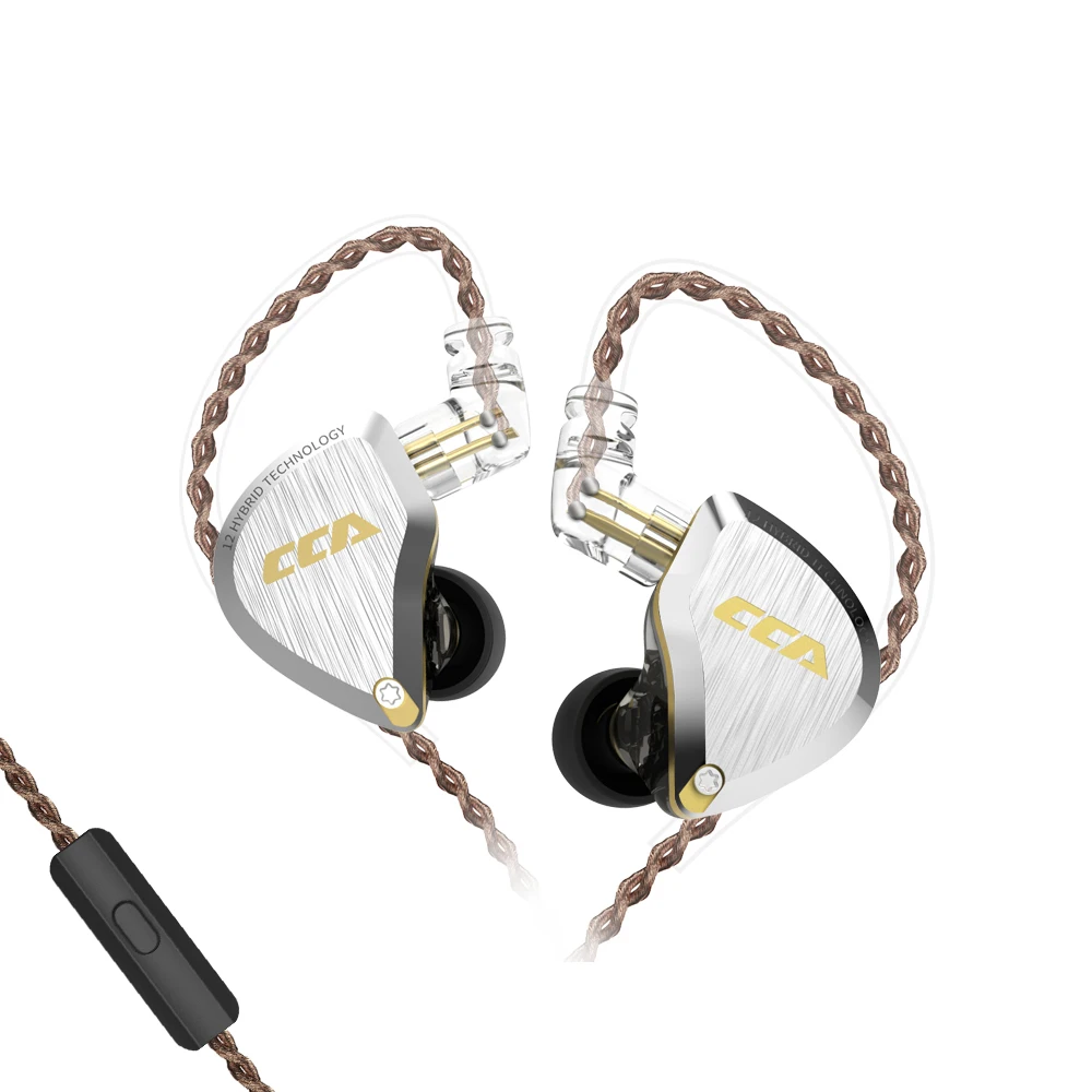 Cca C12 5BA + 1DD Metal Hybrid Hifi Bass Oordopjes 12 Eenheden In Ear Oordopjes Monitor Noise Cancelling Koptelefoon