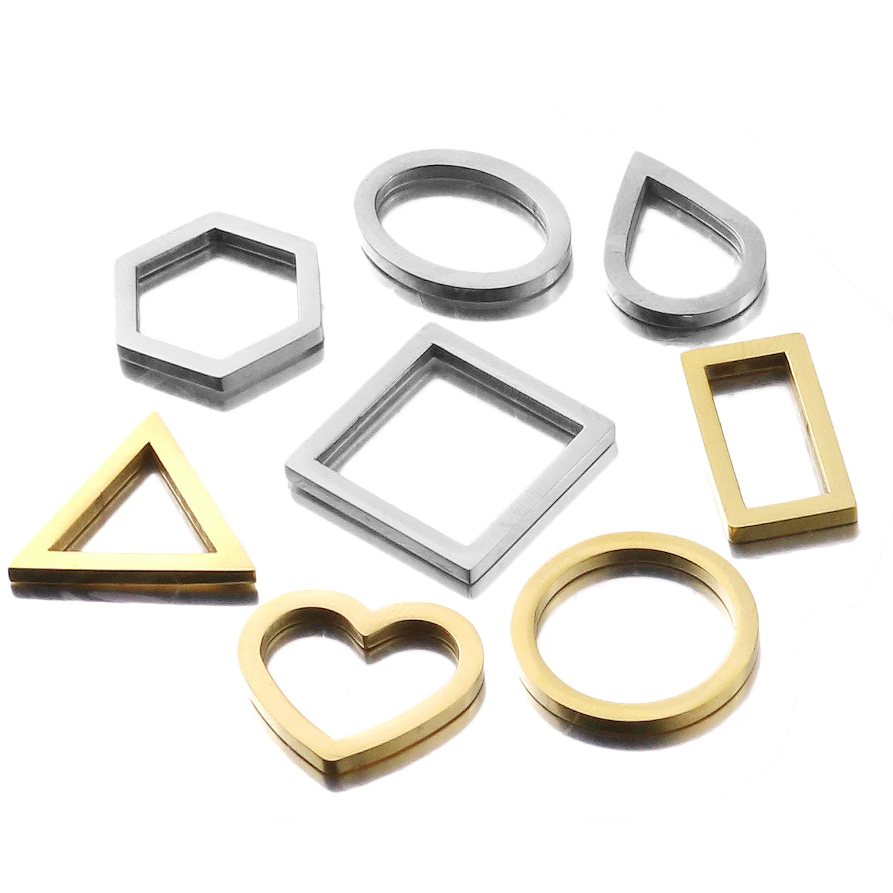 5pcs/Lot Stainless Steel Geometry Ring for DIY Earrings Findings Earwire Jewelry Charms Jewelry Making Accessories Wholesale