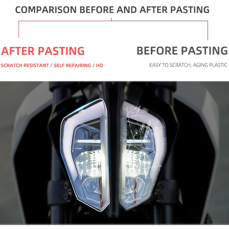 For KTM DUKE 390 Motorcycle Smoke Fog Light Headlight HD film Anti-scratch protection TPU Sticker Accessories Spirit Beast