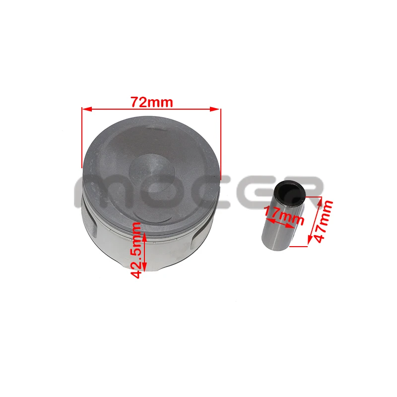 Motorcycle Engine Piston Ring Set 72mm Piston with 17mm Pin Fit for LH300 Water-cooled ATV Quad Dirt Pit Bike