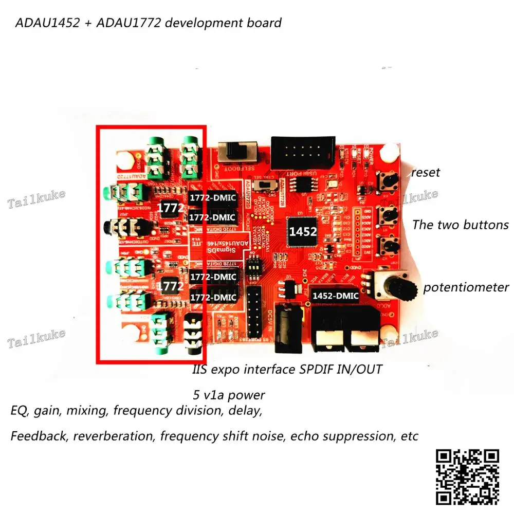 

ADAU1452 Development Board/eight-in-four-out/2 ADAU1772 as a Codec/multi SigmaDSP Design