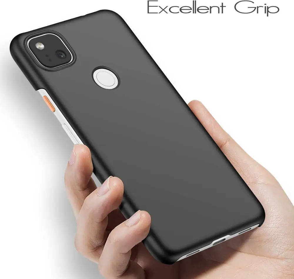 

For Google Pixel 4A PC Cases Super Luxury Matte Plain Black Phone Cover For Google Pixel 4A Hard Slim Plastic Shockproof PC Case