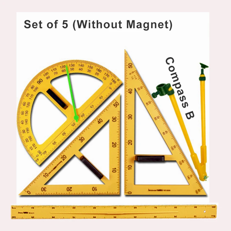 Lehrer Mathematik Set Magnet Set Platz Lineal Winkelmesser Kompass Set von 5