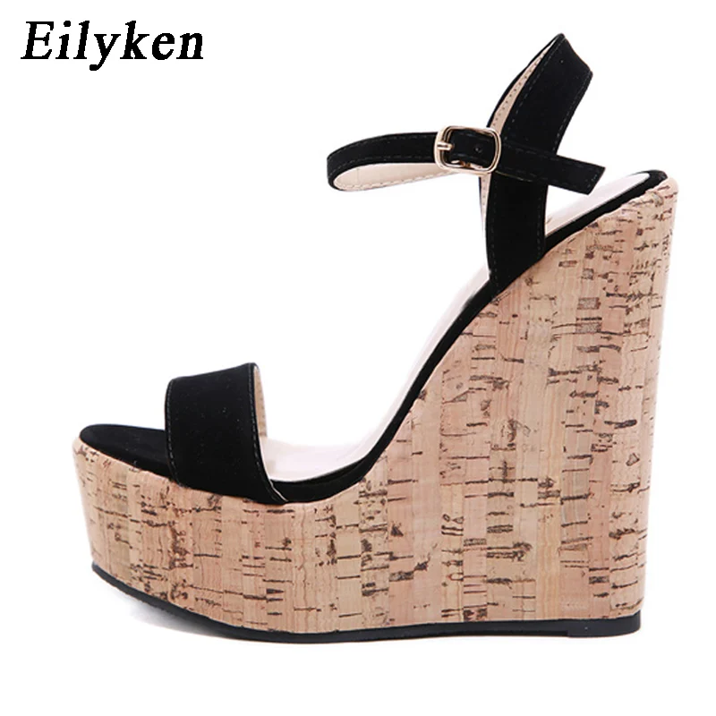 Eilyken Fashion Roman Open Toe Platform Wedges Women Sandals Summer Ankle Buckle Strap High Heels Banquet Party Shoes