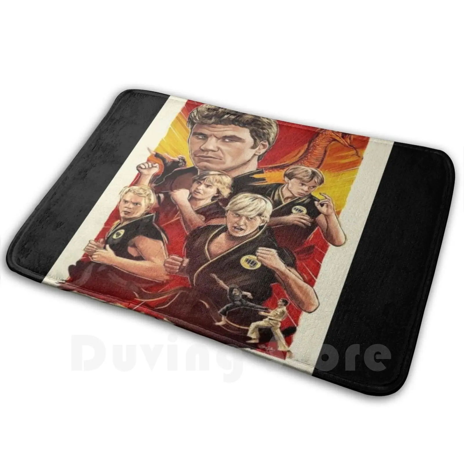 80s فنون الدفاع عن النفس فيلم السجاد حصيرة البساط وسادة لينة الكاراتيه كوبرا كاي دوجو الكاراتيه طفل كاليفورنيا شجرة بونساي Est 1984