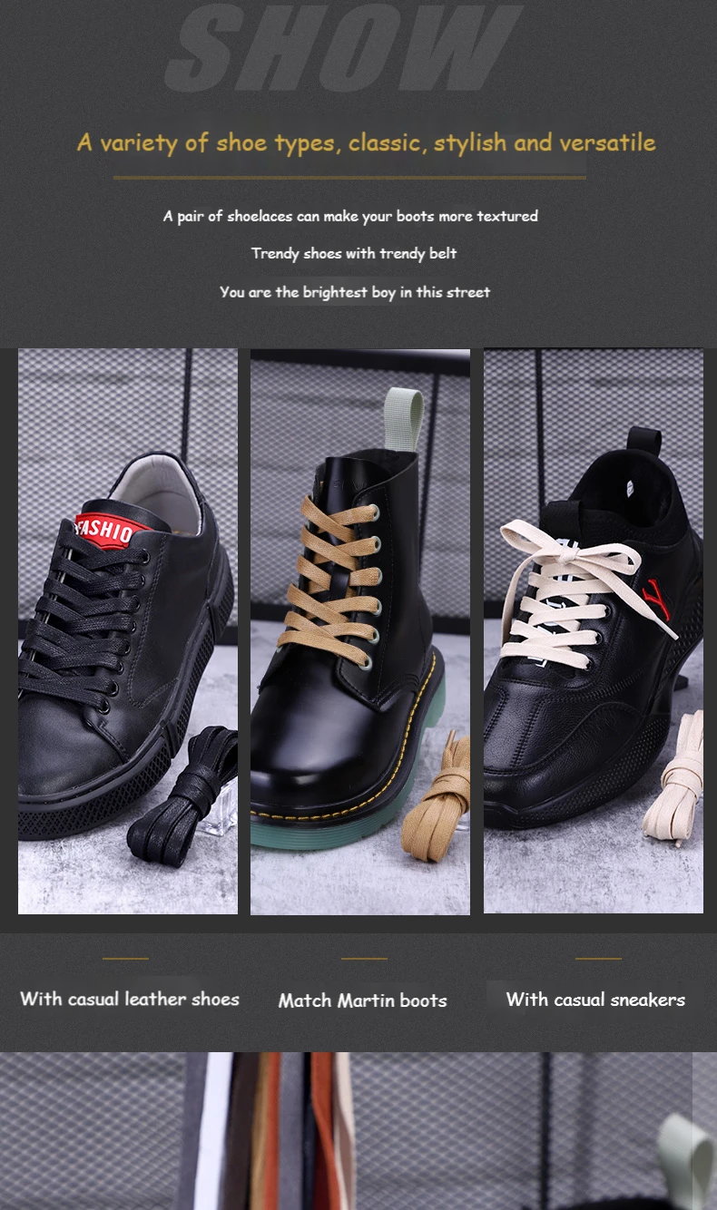 1 Paar Schuhbänder, 0,8 cm, gewachste Baumwolle, flache, wasserdichte Schuhbänder, unisex, für Stiefel, Freizeitschuhe, Sneaker, Leder-Schuhbänder – Detail 5