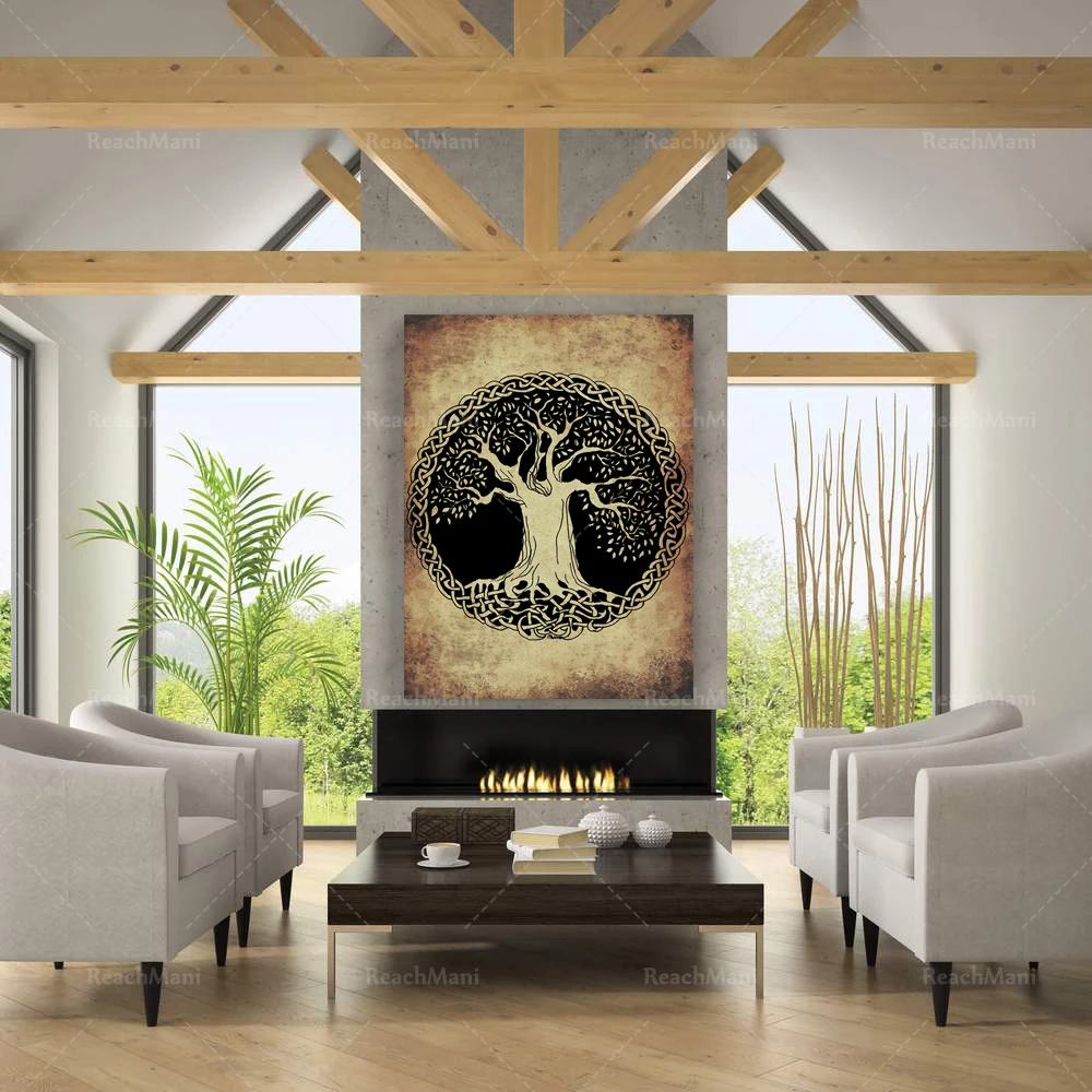 Tree Poster, Nordic Art Print, Hermetic Decor, Pagan Wicca print, Magick Decoration , Esoteric Home Decor