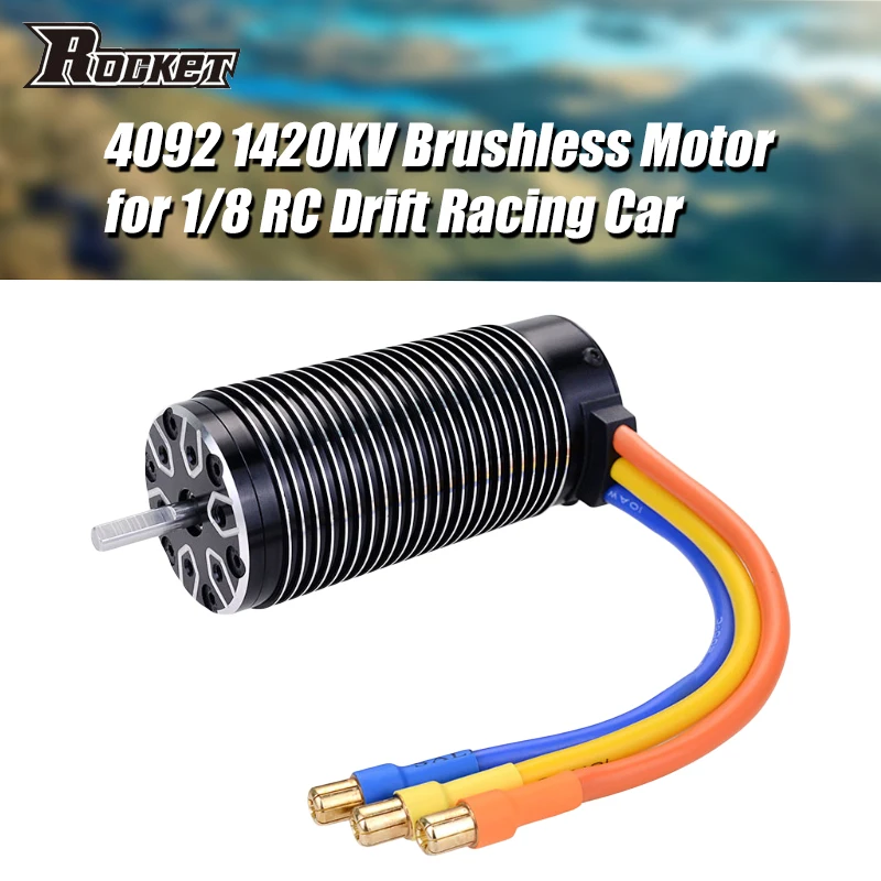 Rocket 4092 1420KV/1420KV/1650KV 4Pole 5mm Sensorless Brushless Motor for 1/8 RC Drift Racing Monster Truck Off Road Car